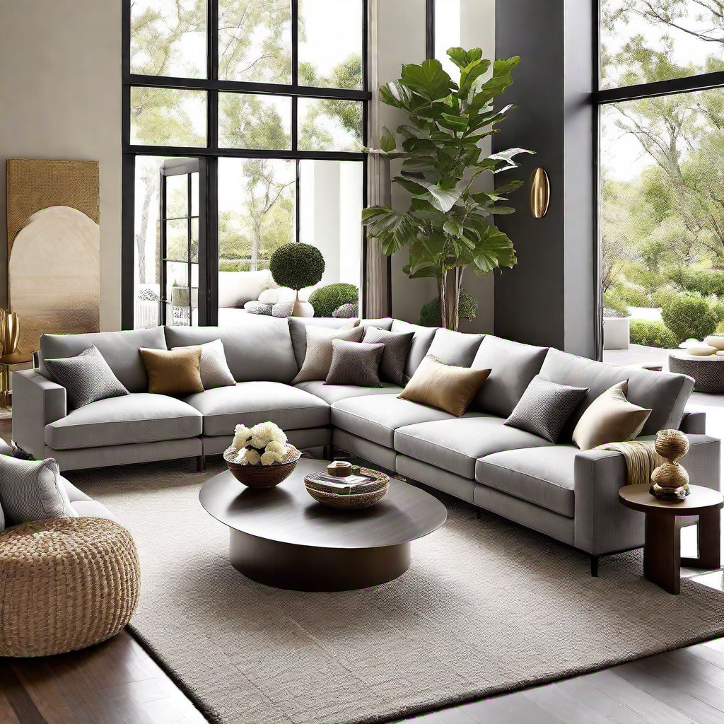 Family Friendly: Cozy Home Living Room with Large Sectional