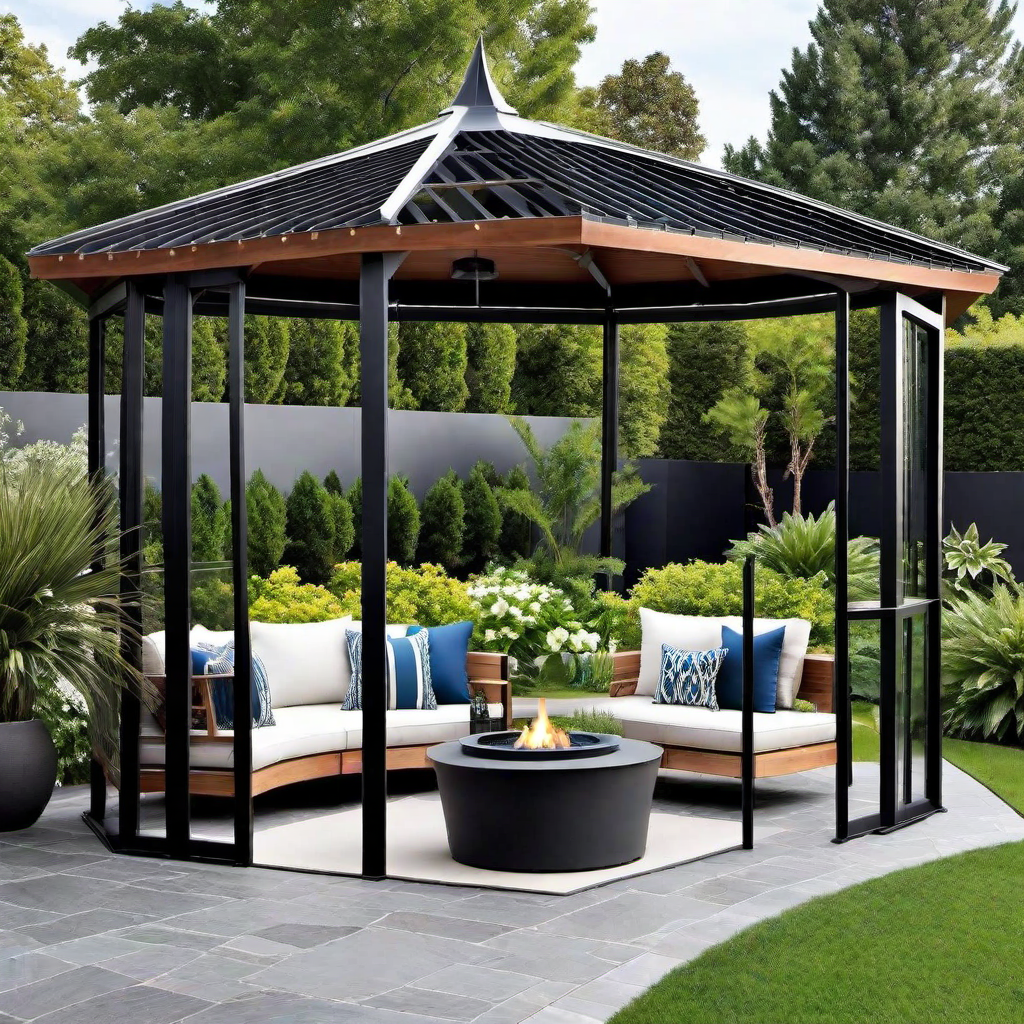 19. Mixing Materials: Incorporating Wood and Metal in Gazebo Designs