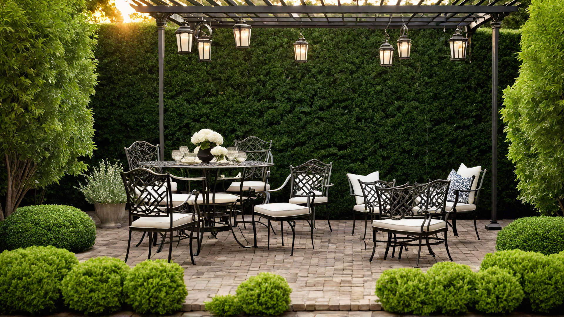Classic Elegance: Wrought Iron Furniture and Lanterns