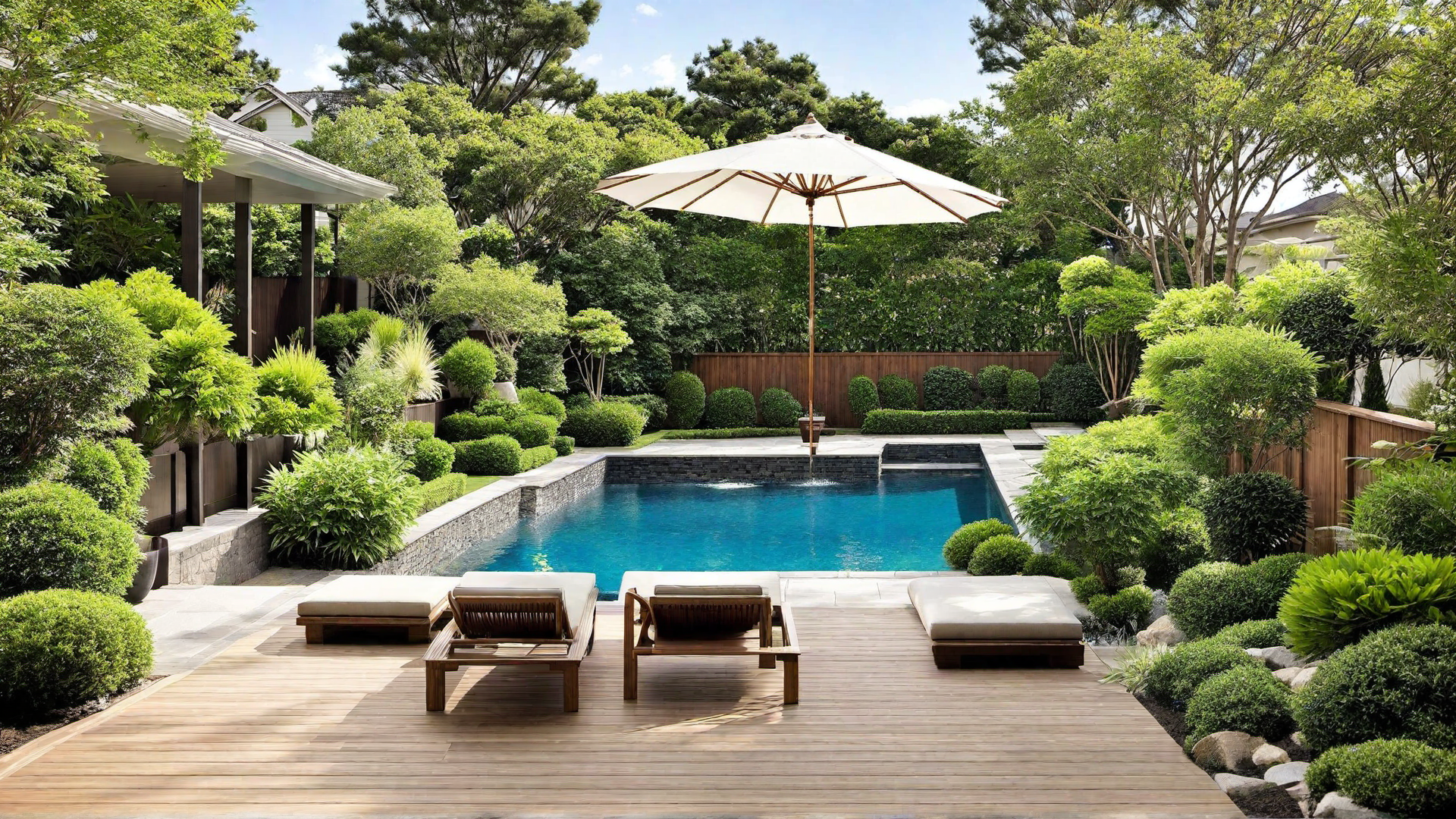 Asian Zen: In Ground Pool with Koi Pond Integration