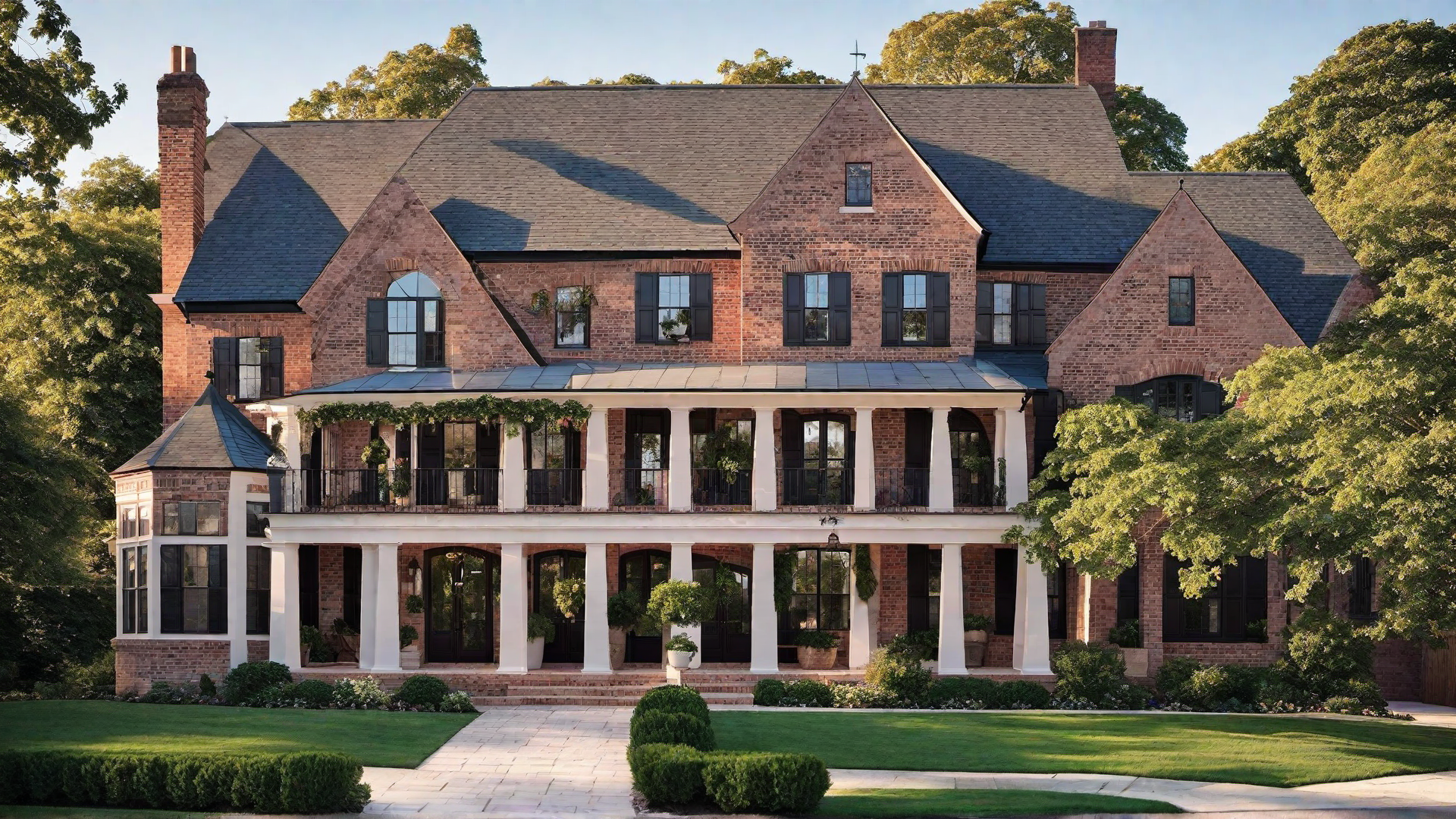 Traditional Brick Home with Porch Swing