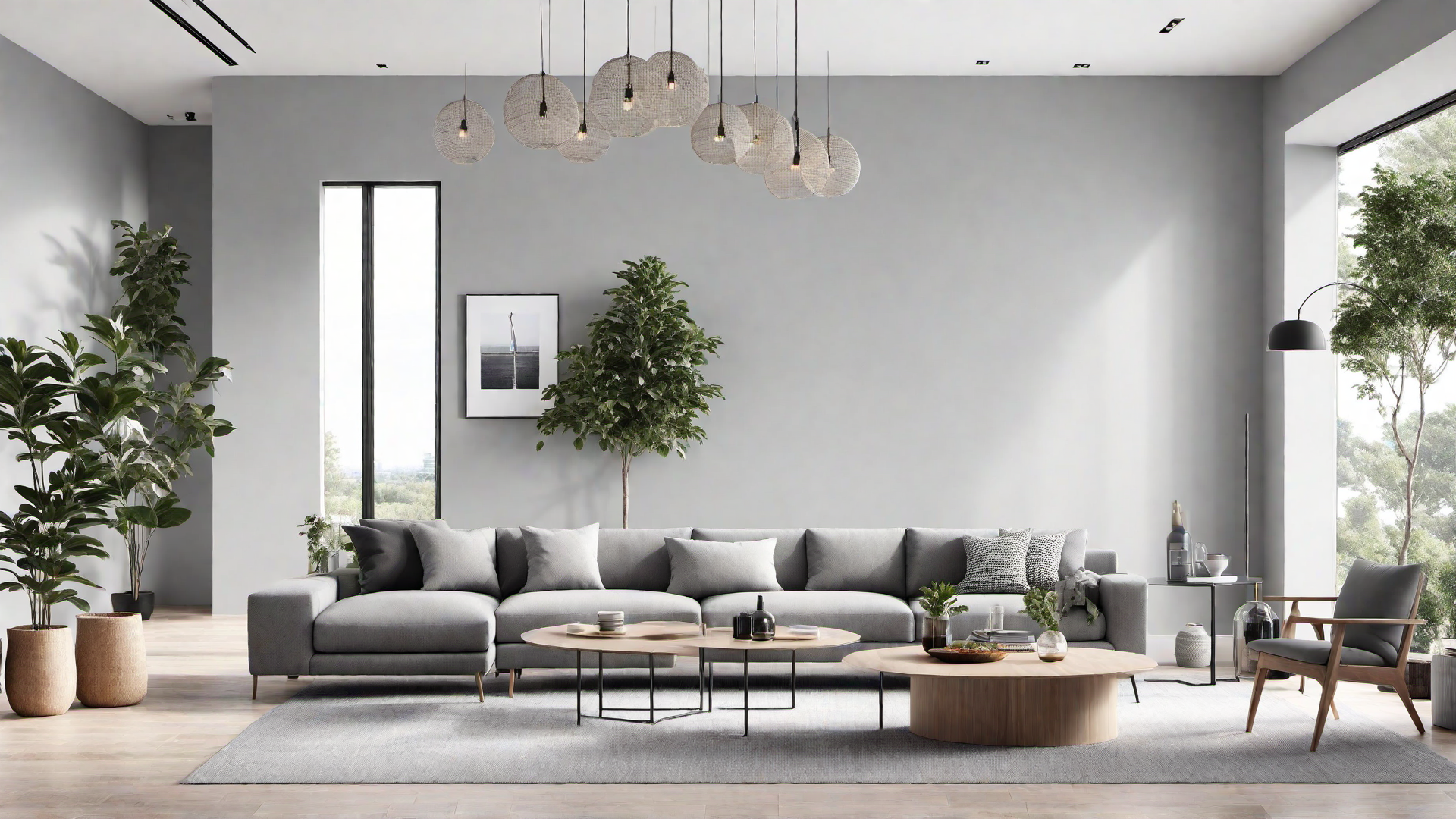 Minimalist Living Room in Shades of Grey