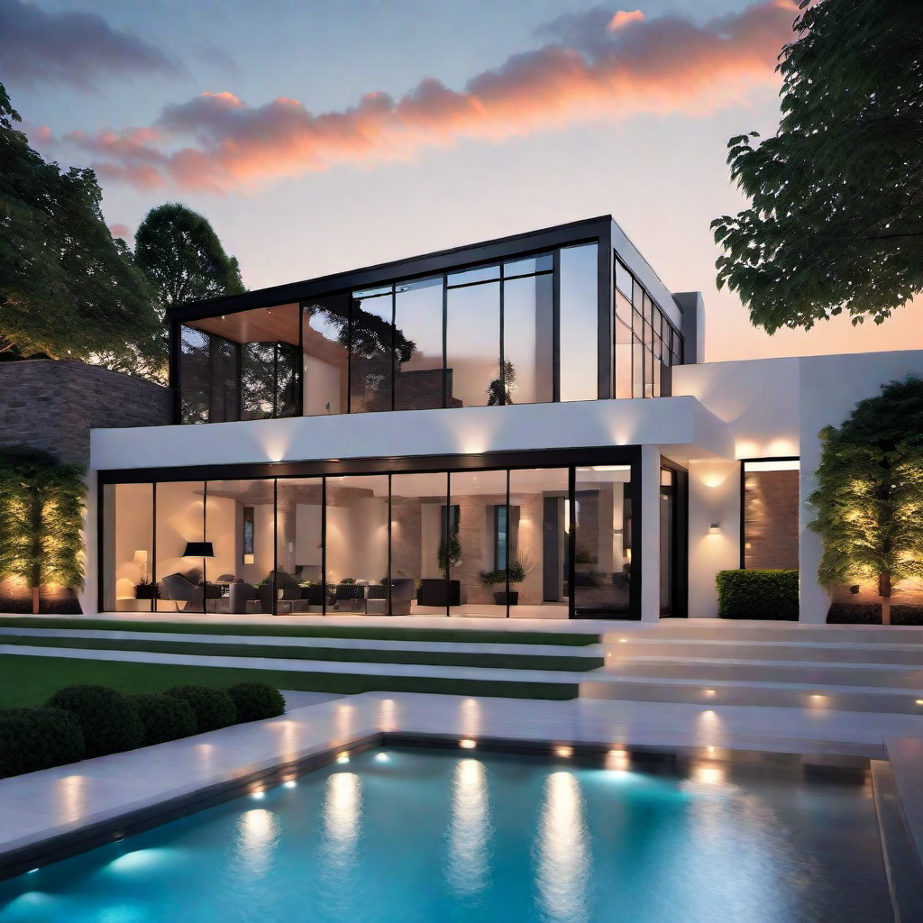 Mansion Grandeur: Modern Mansion House Exterior