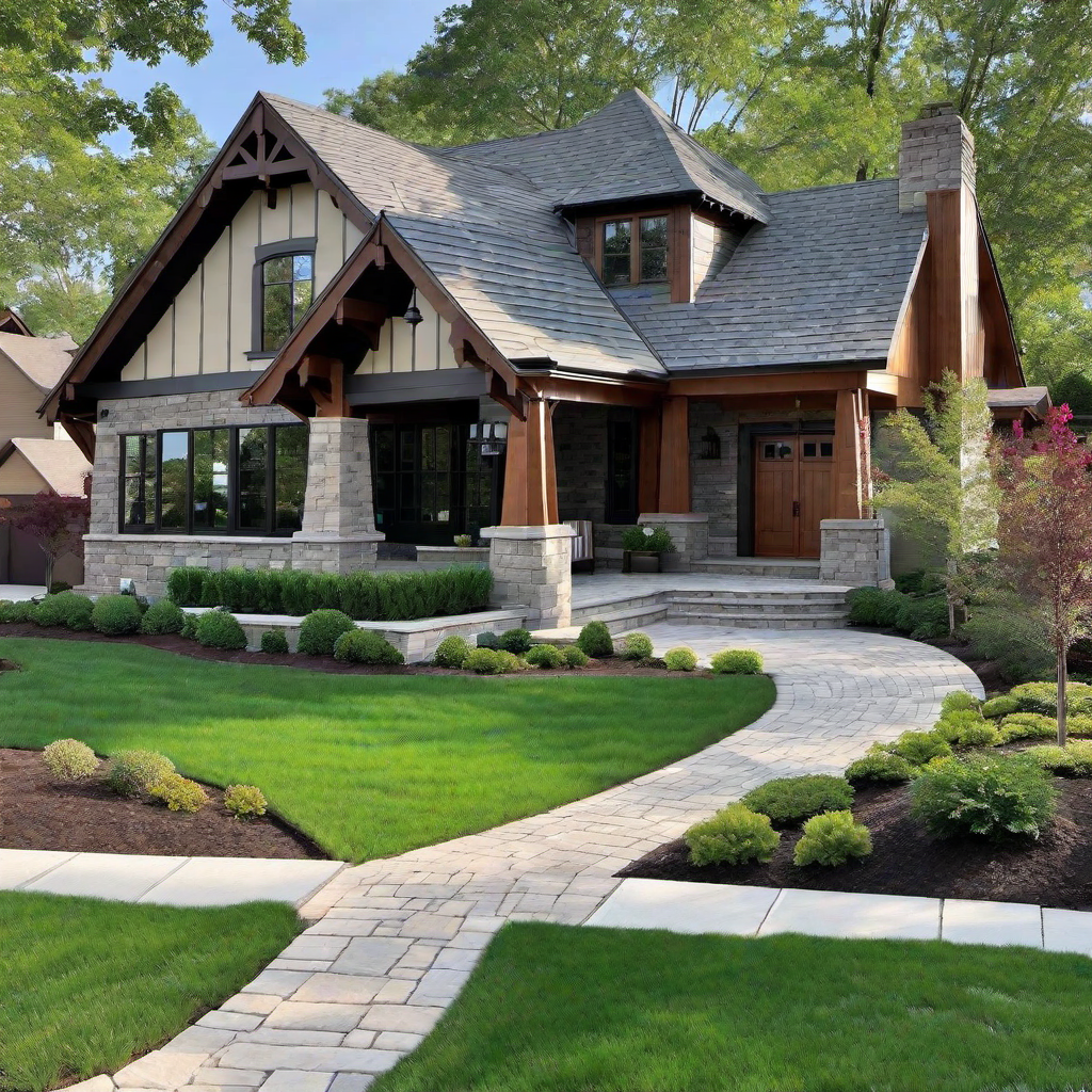 Craftsman Exterior Pathways: Natural Stone Pavers
