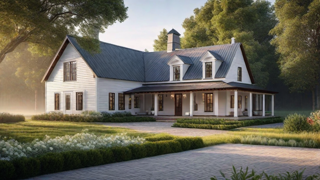Traditional Farmhouse with Gable Roof and Cupola