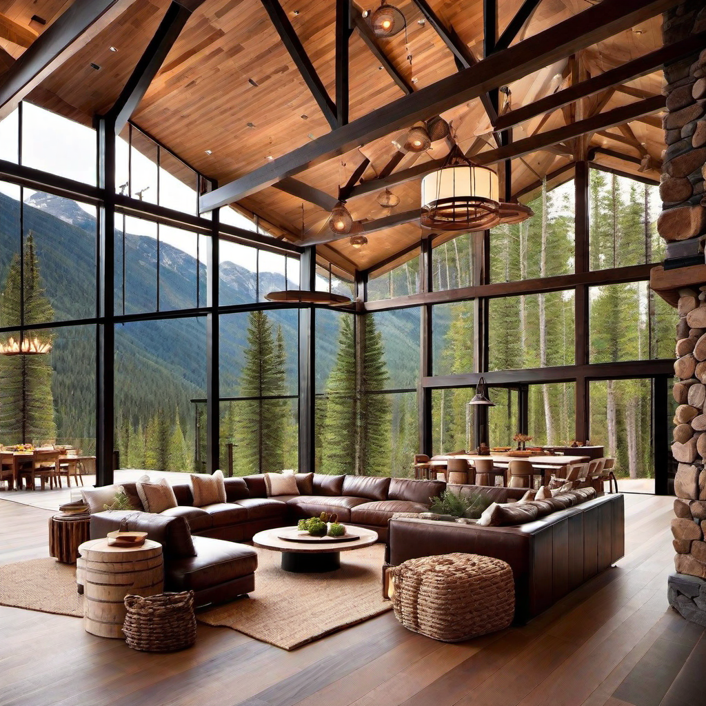 Mountain Cabin Interior: Embracing the Surrounding Landscape