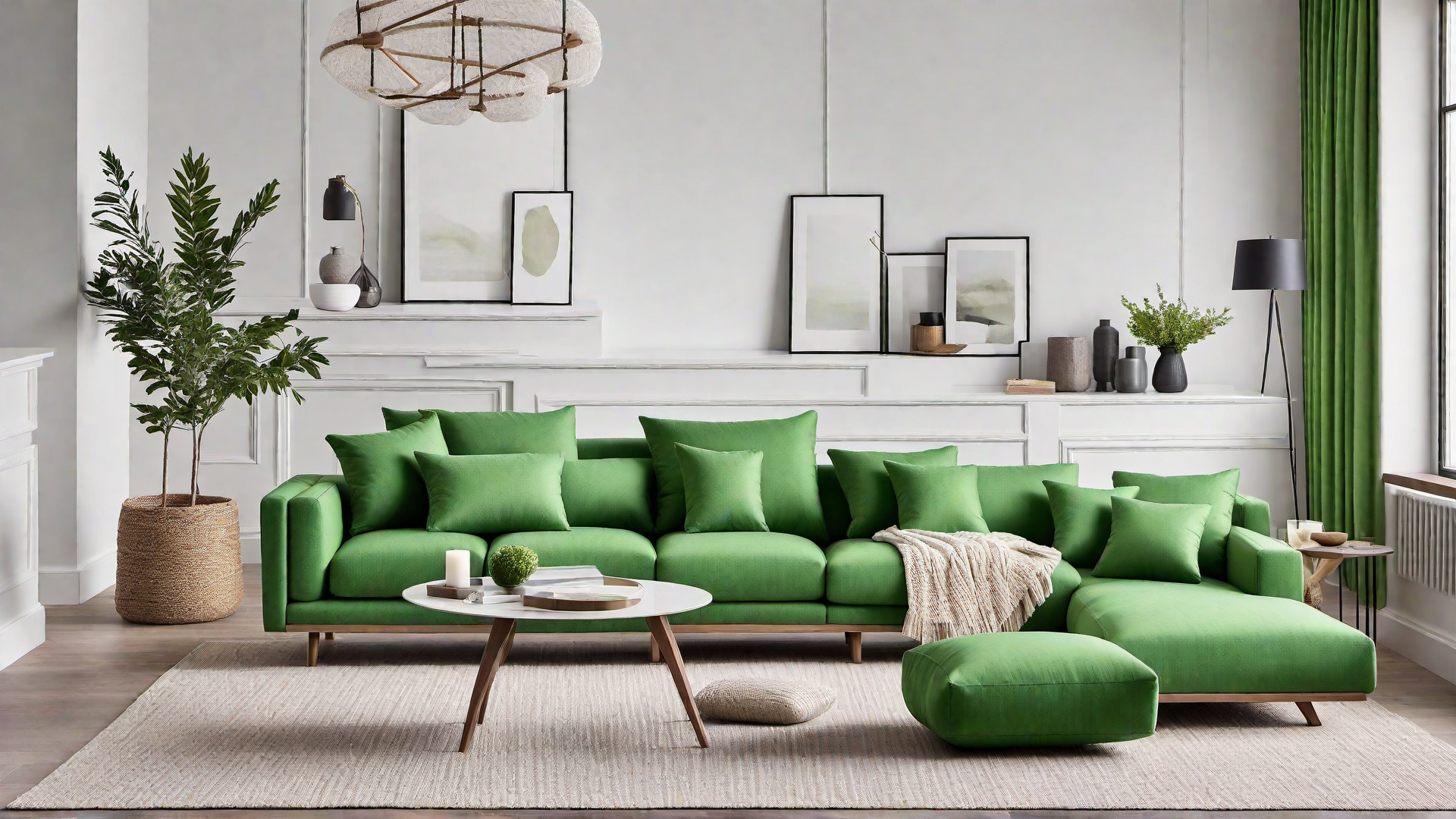Refreshing Touch: Green Throw Pillows and Blankets
