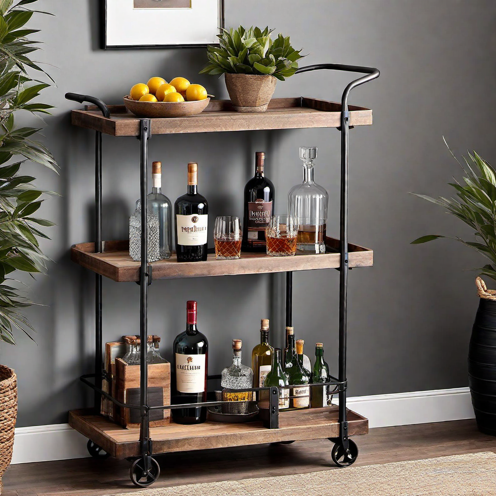 Industrial Farmhouse Bar Cart Ideas