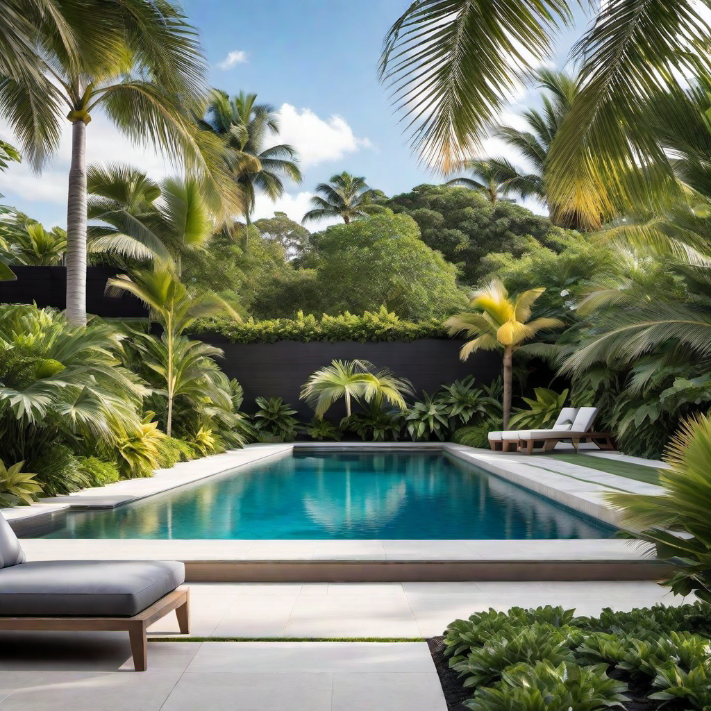 Sleek and Stylish: Modern Tropical Pool Landscaping