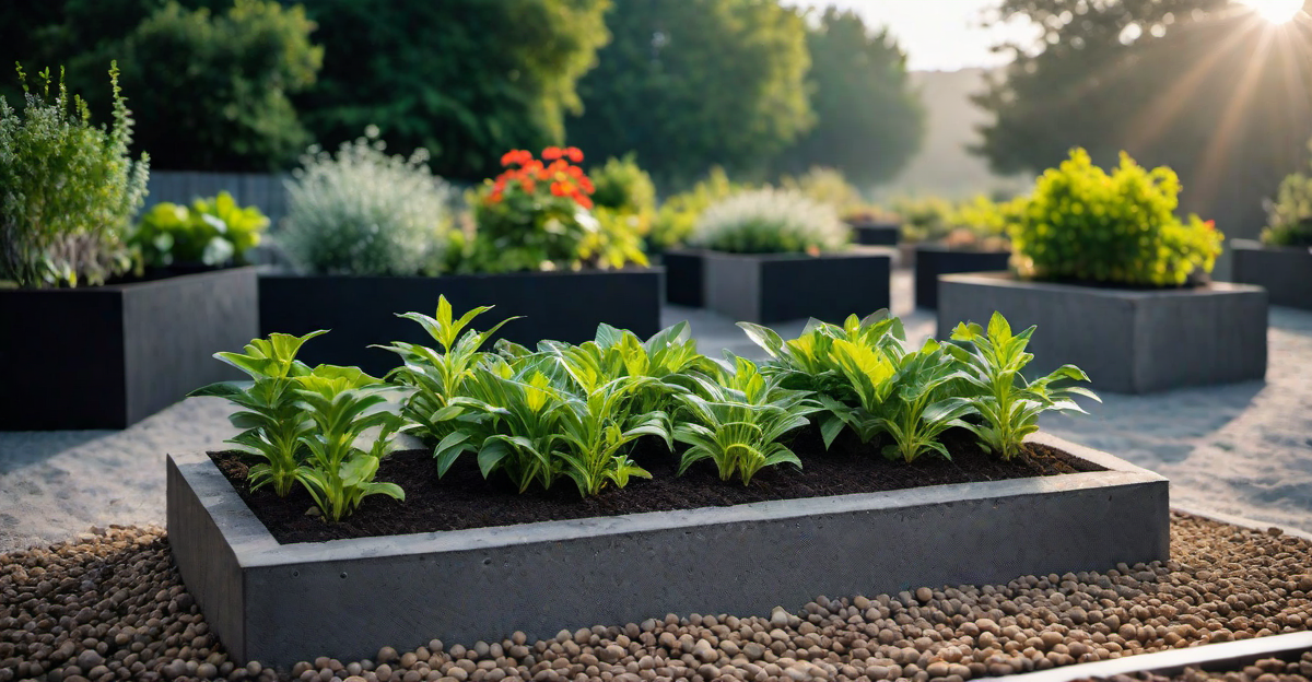 Layering the Bottom of Your Concrete Block Raised Bed for Drainage