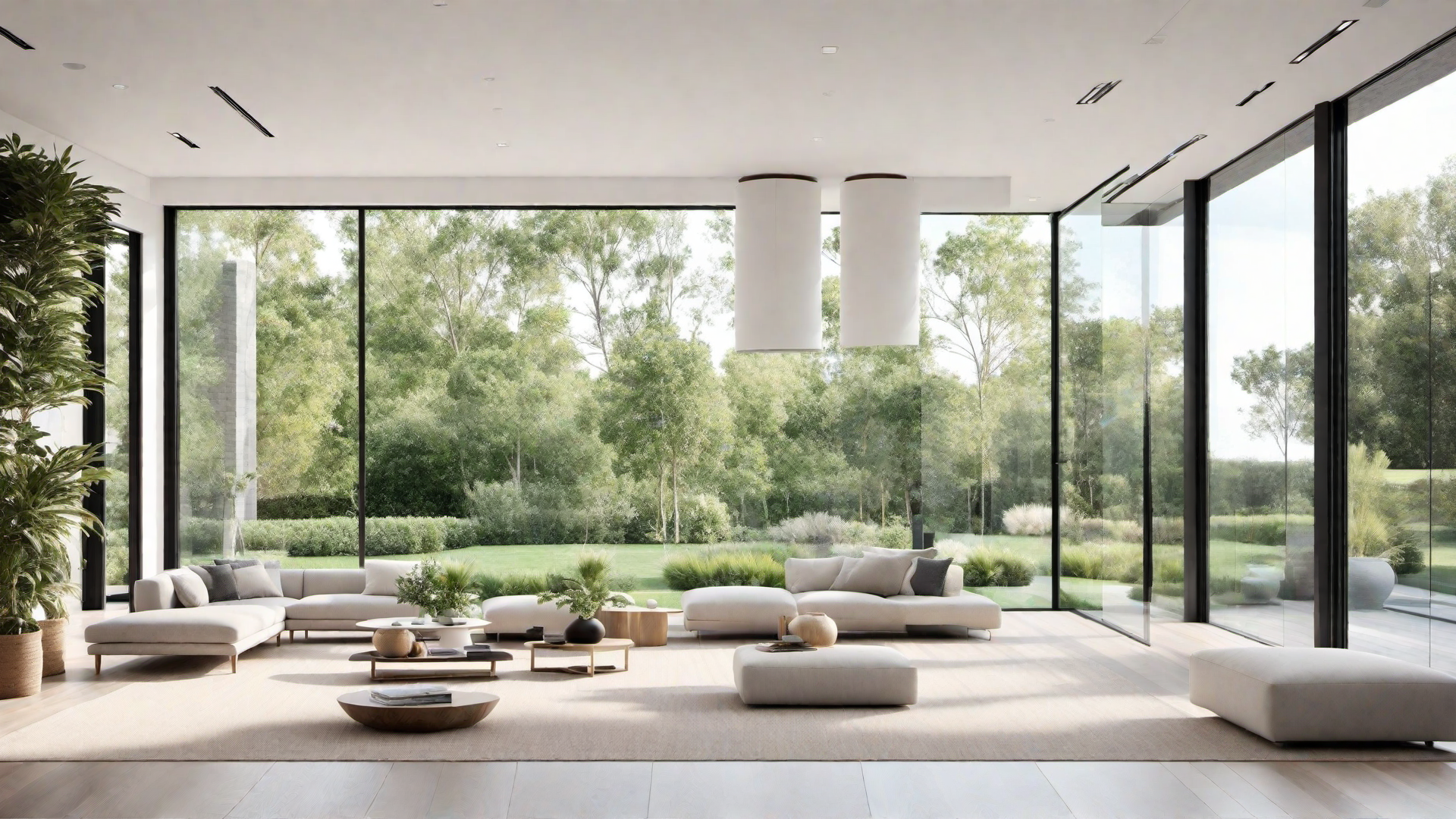 Minimalist White Living Room with Natural Light
