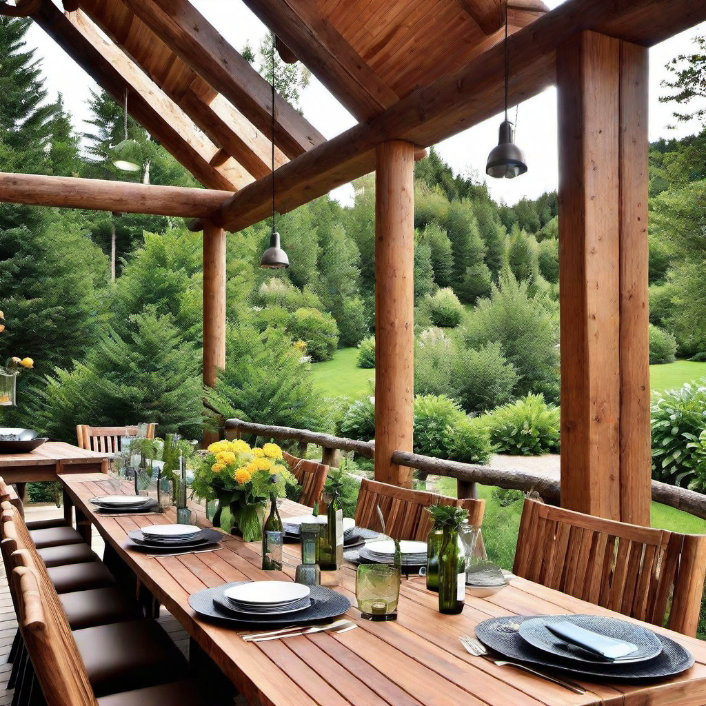 Log Cabin Outdoor Kitchen for Al Fresco Dining