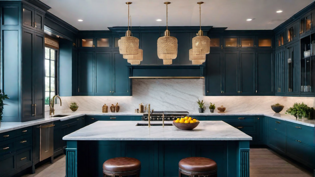Vibrant Hues: Traditional Kitchen with Colorful Backsplash