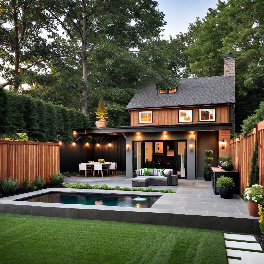 Craftsman Farmhouse Backyard Retreat: Outdoor Living Spaces