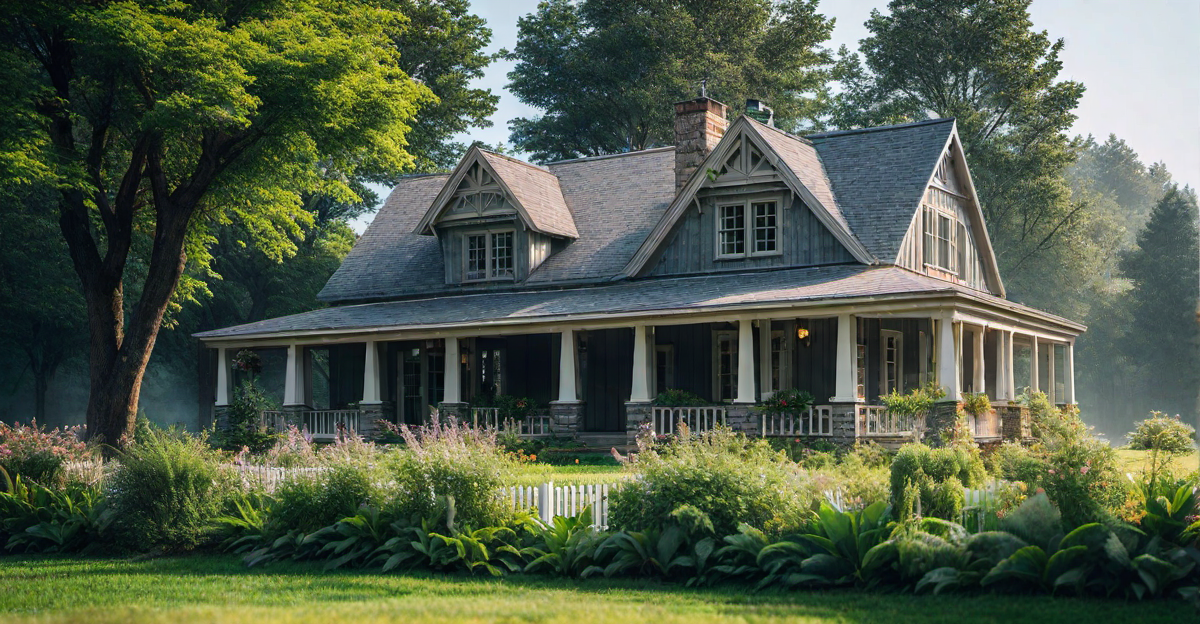 Charming Exterior: Elevated Farm House with Inviting Front Porch