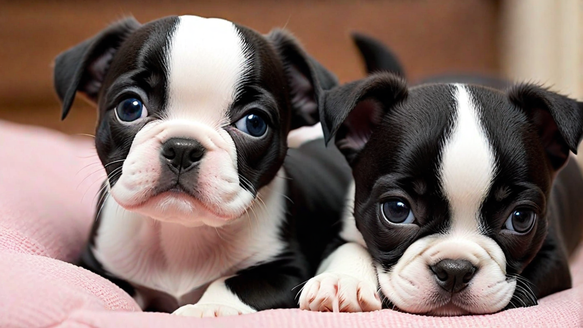 Quiet Moments with Boston Terrier Puppies