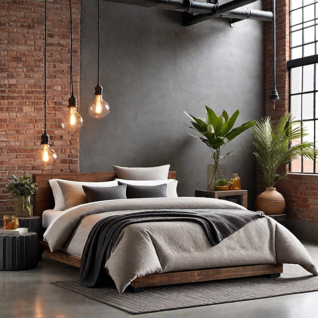 Urban Loft Vibe: Concrete Flooring Bedroom
