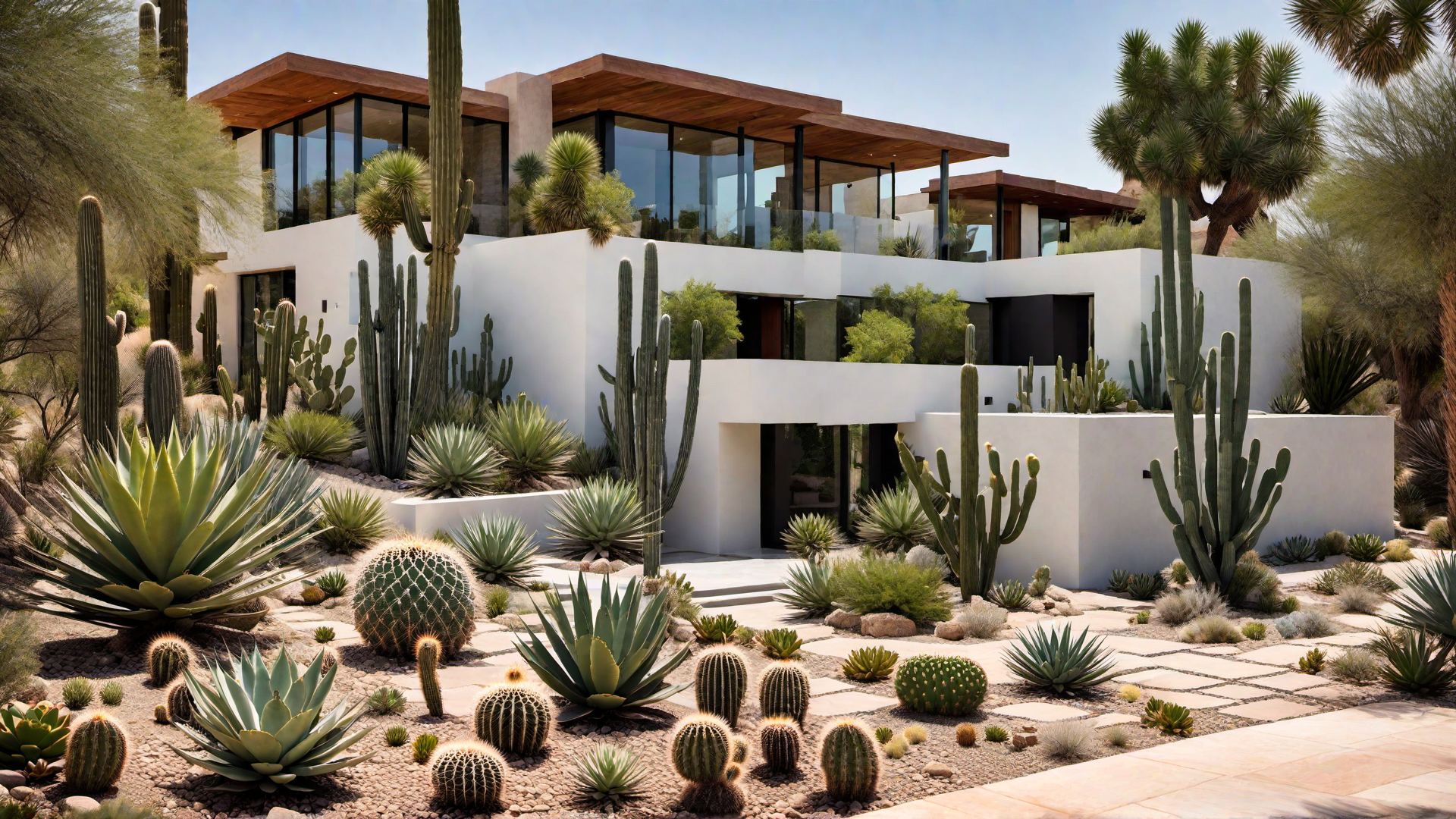 Minimalist Garden with Desert Flora