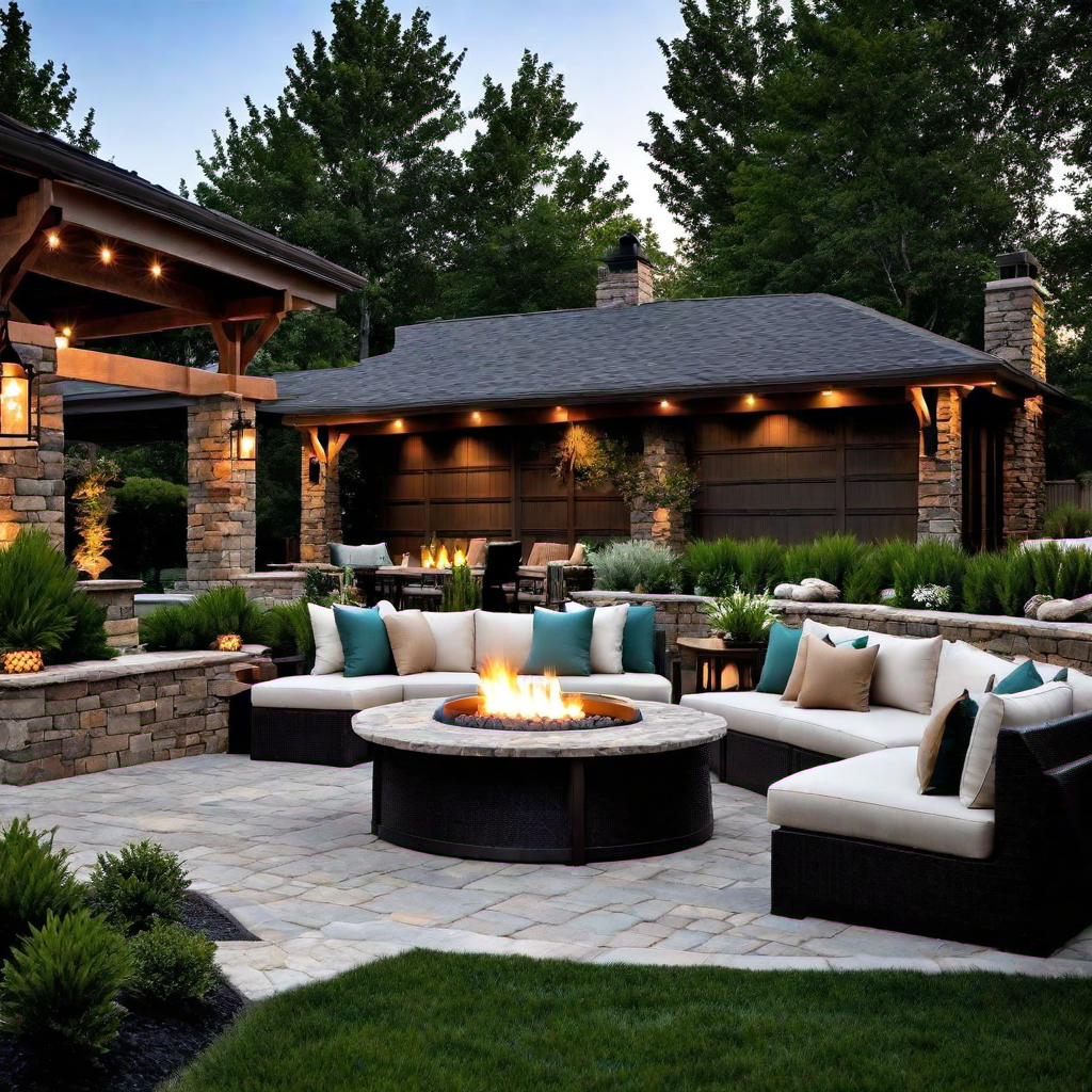 Rustic Retreat: Patio Decor with Wood and Stone Elements