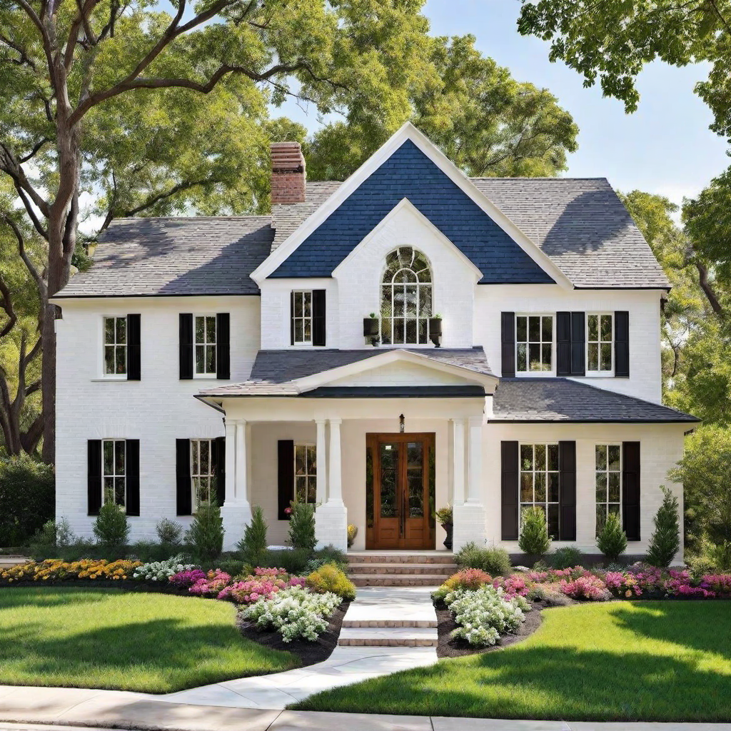 Family-Friendly: Playful Painted Brick House Exterior