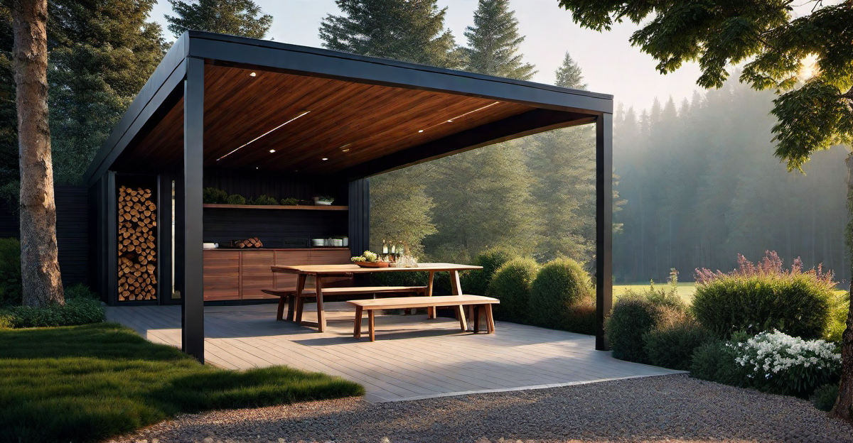 Carport with Firewood Storage: Functional and Cozy