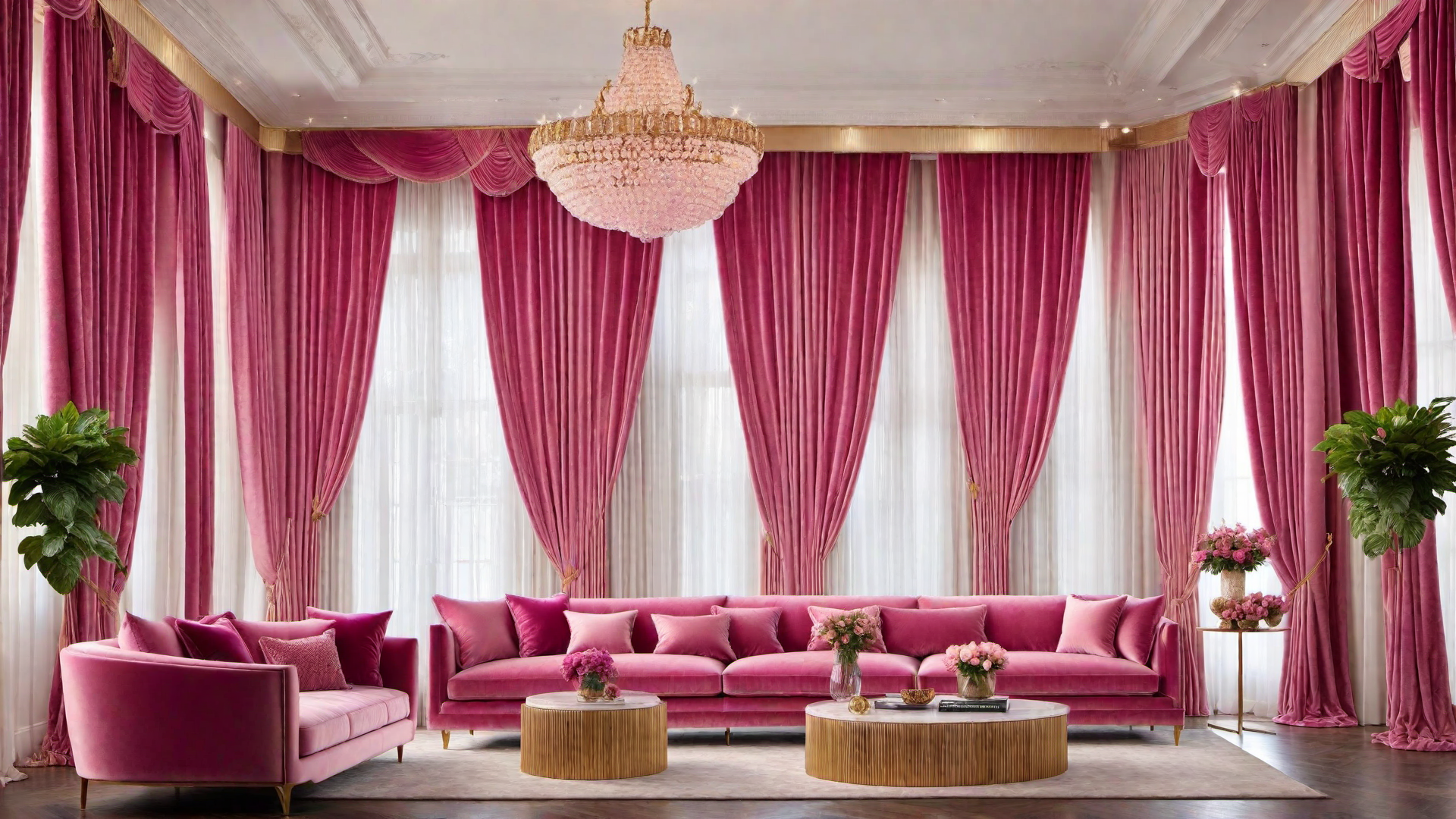 Luxurious Touch: Pink Velvet Drapes