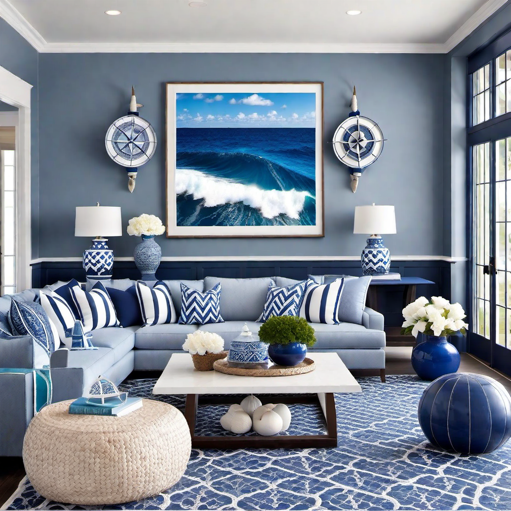 Nautical Escape: Coastal Decor with Blue and White Accents