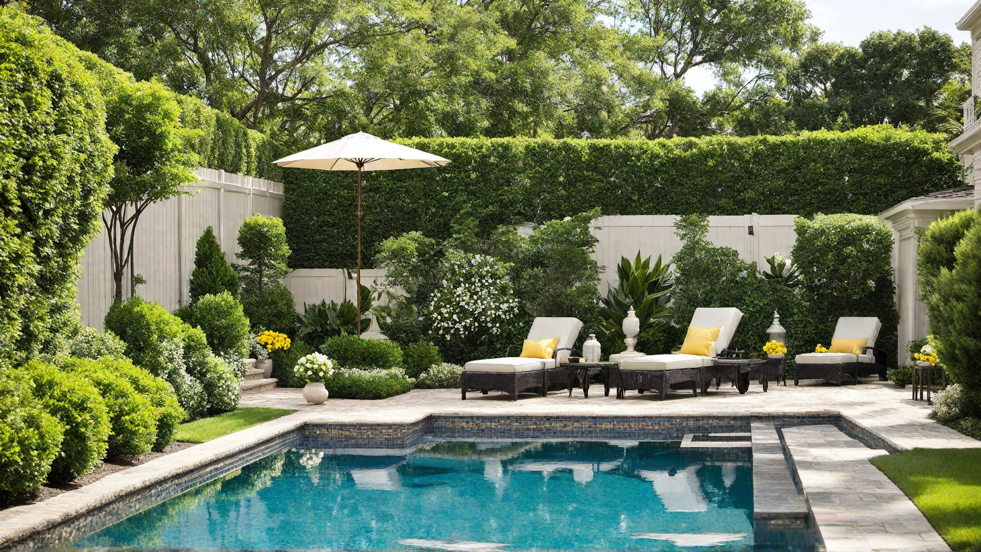 Retro Vibe: In Ground Pool with Vintage Furniture and Decor
