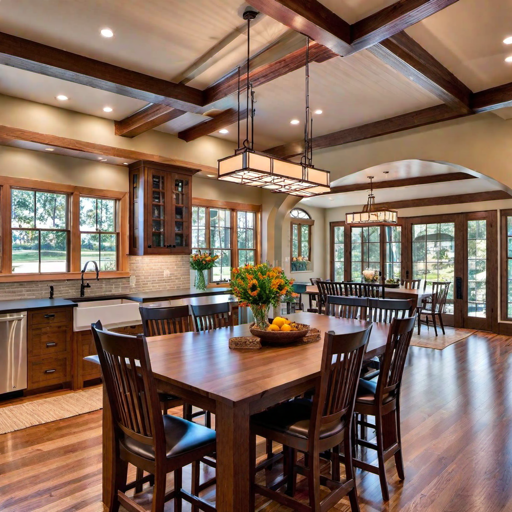 Craftsman Kitchen Furniture: Mission Style Tables and Chairs