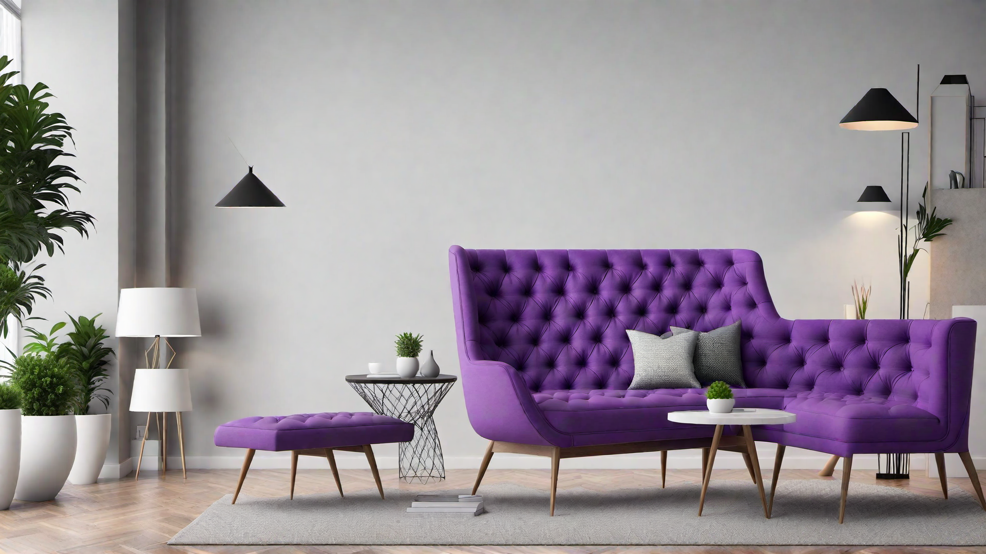 Purple Cushioned Bench for Additional Seating