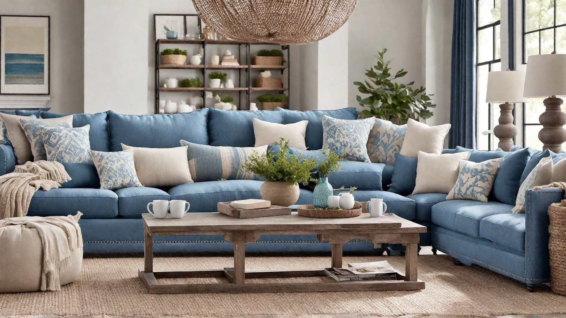 Rustic Blues: Distressed Blue Wood Coffee Table