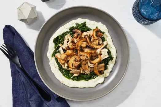keto spinach mushroom chicken thighs