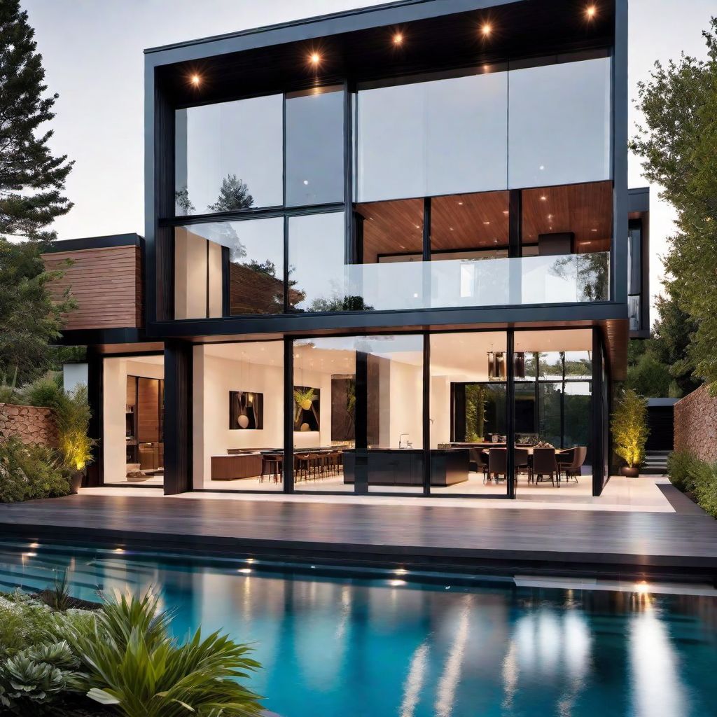 Sleek and Stylish: Modern House Big Windows Exterior