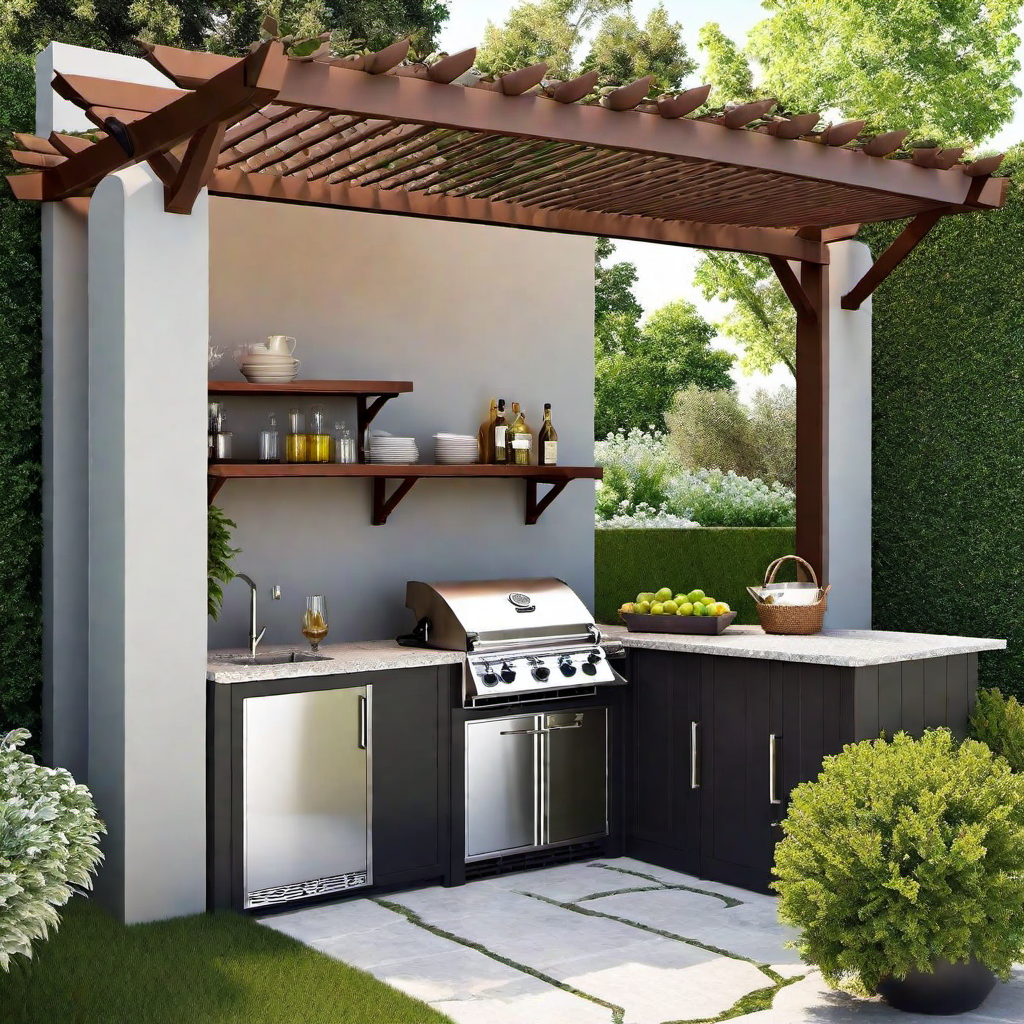 Pergola in Outdoor Kitchen Design: Adding Shade and Style