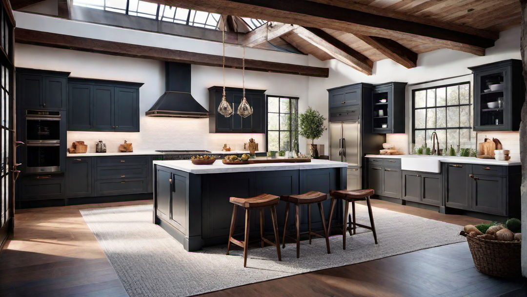 Rustic Elegance: Farmhouse Kitchen with Exposed Beams