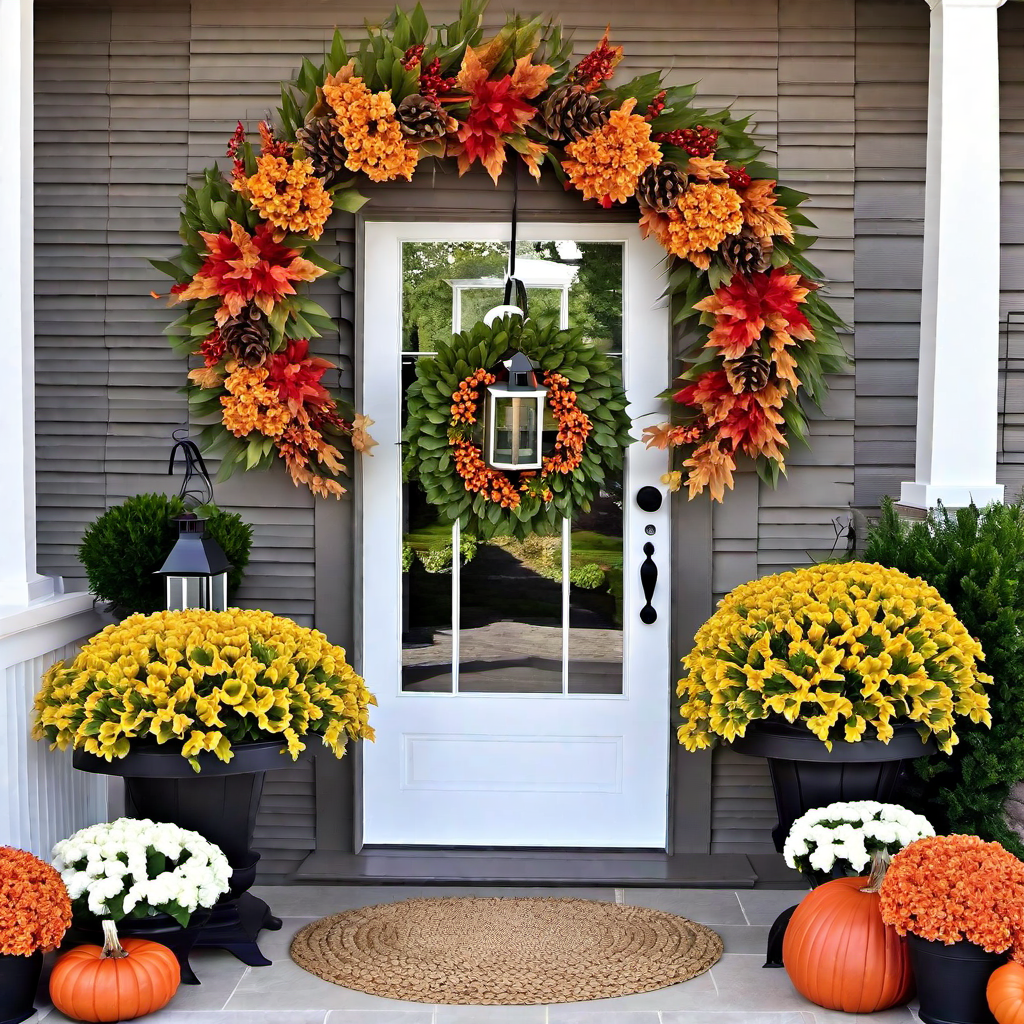 Minimalist Approach: Simple Wreath and Lantern