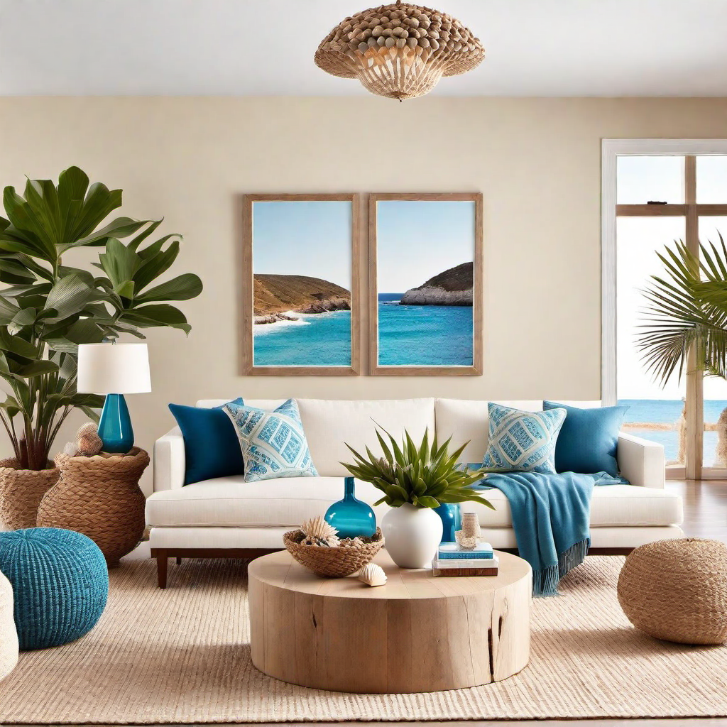 Coastal Living: Cozy Home Living Room with Beachy Accents