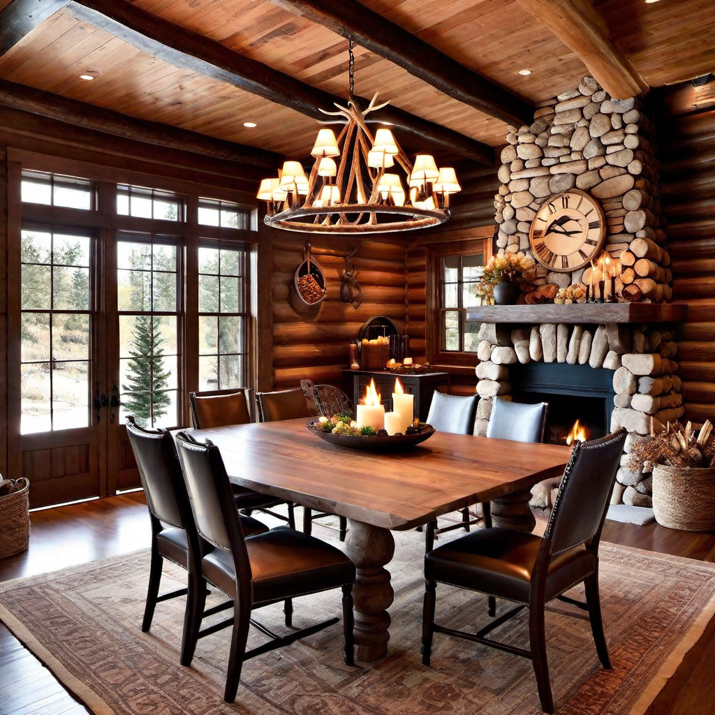 Rural Elegance: Log Cabin Dining Room Ideas