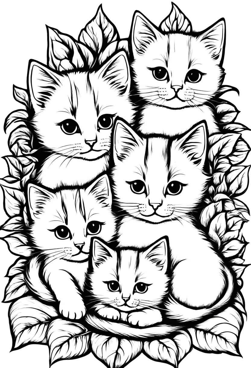 Cute Kittens Coloring Sheets – Color And Play