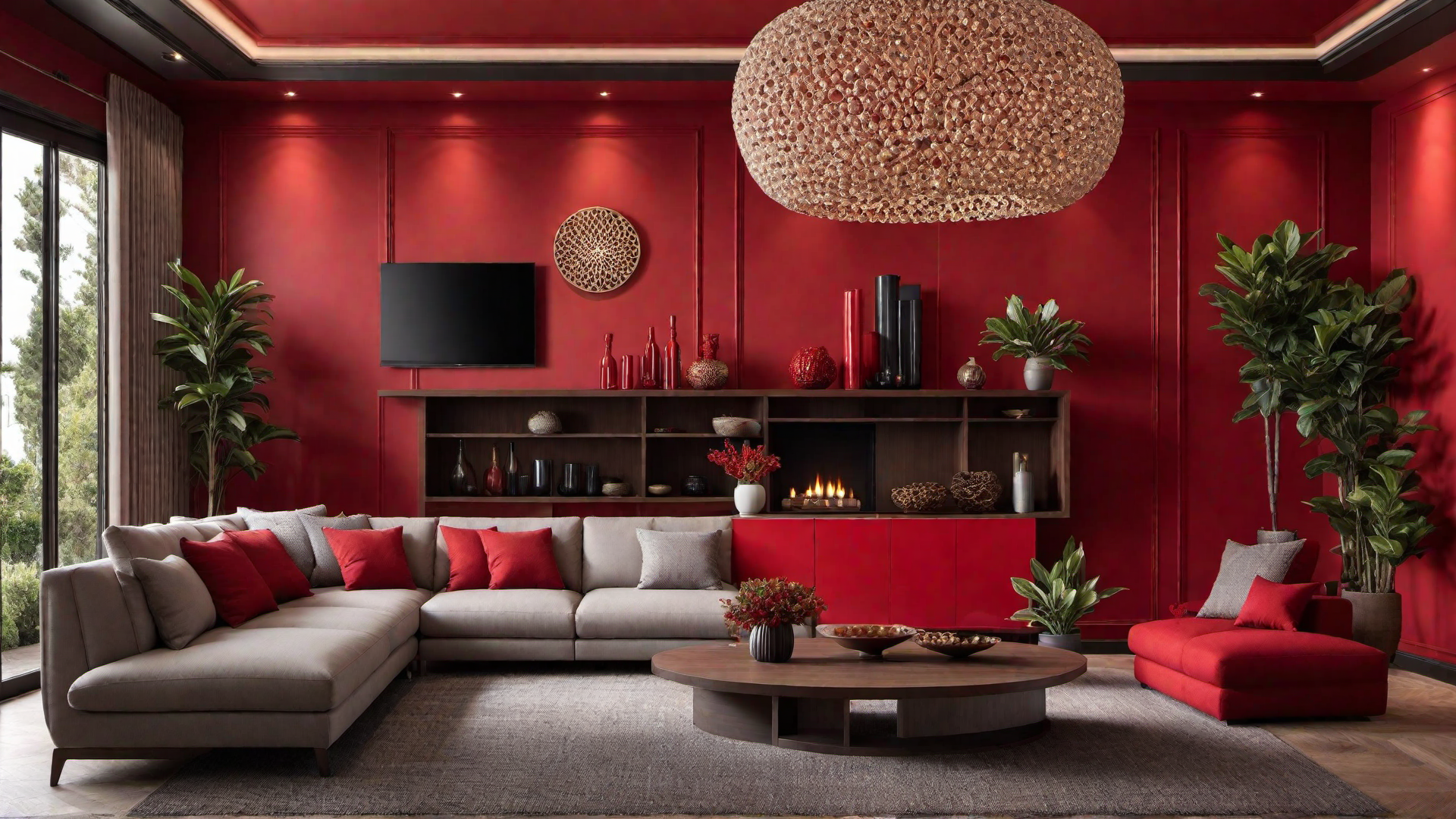 Warm Welcoming: Red Door at the Entrance