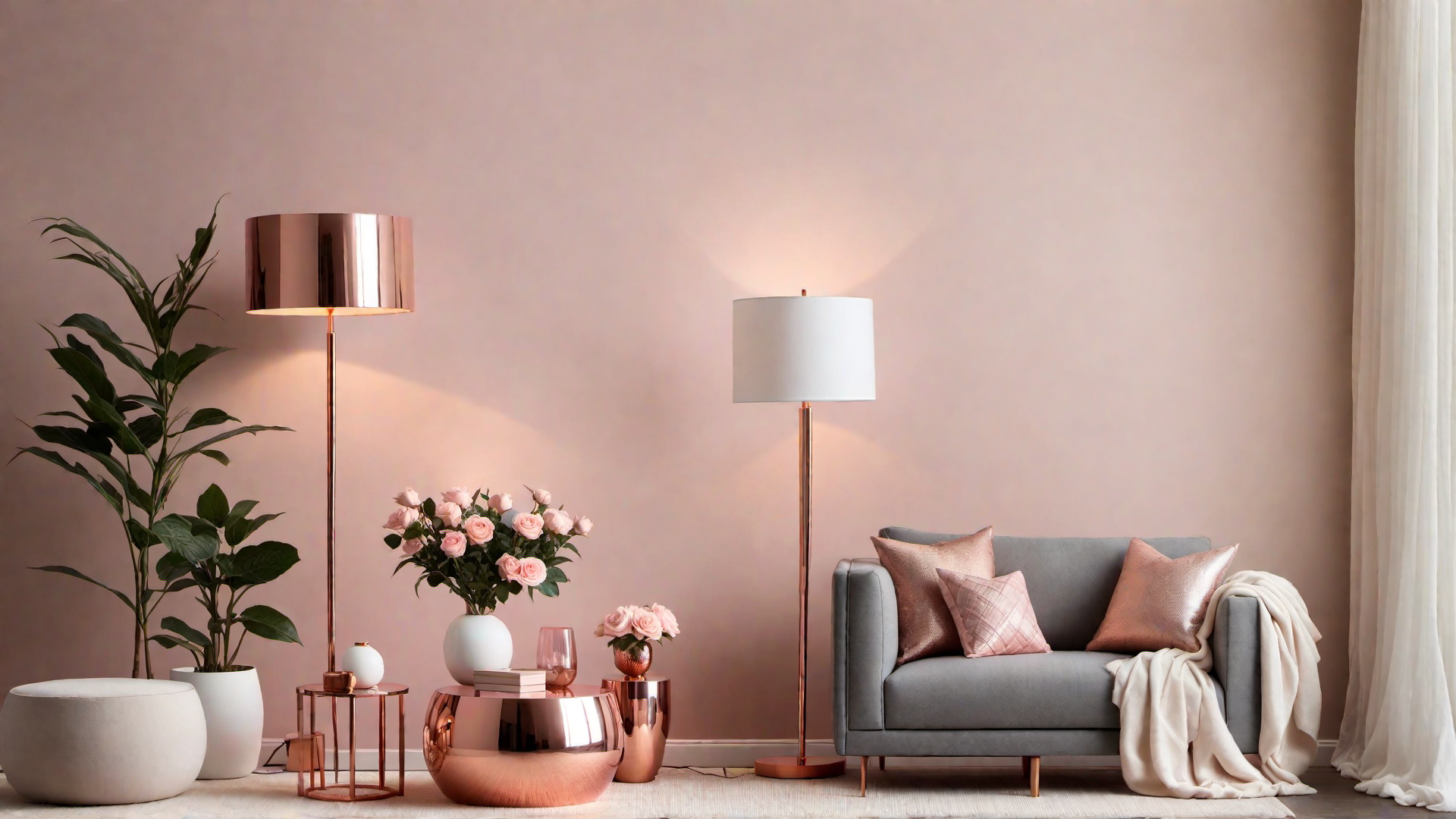 Rose Gold Accents: Stylish Pink Lamp