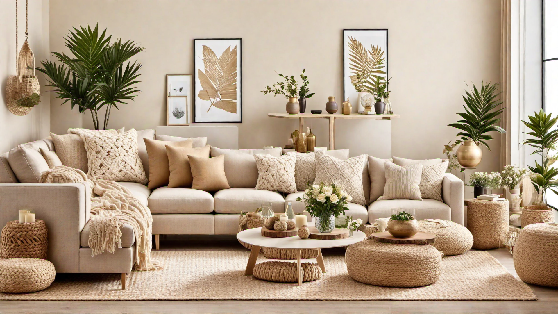 Bohemian Getaway: Beige Textiles in Eclectic Decor