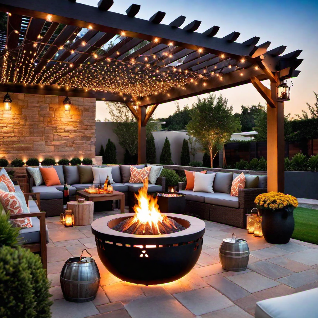 Fire and Ice: Patio Decorating Ideas with Fire Pit and Ice Bucket