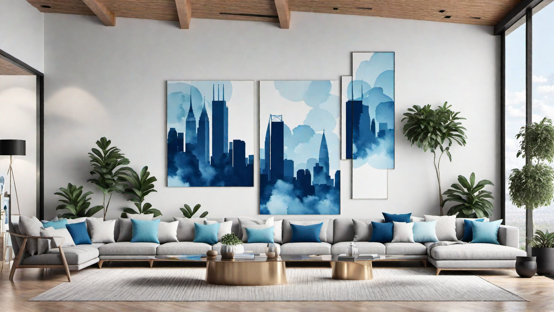 City Living: Blue Skyline Wall Art