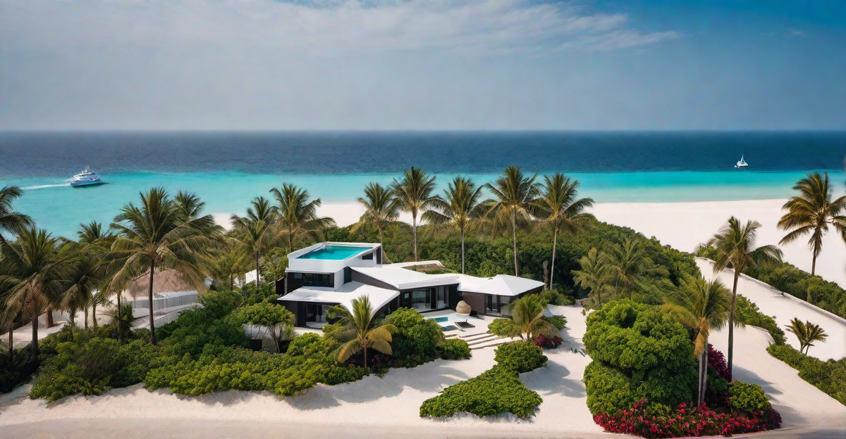 Tropical Paradise: Luxe Bungalow by the Palm-fringed Beach