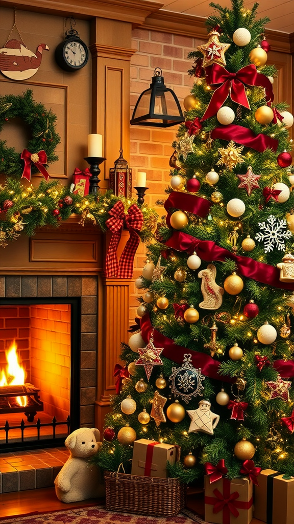 Cozy Fireplace and Tree Setting