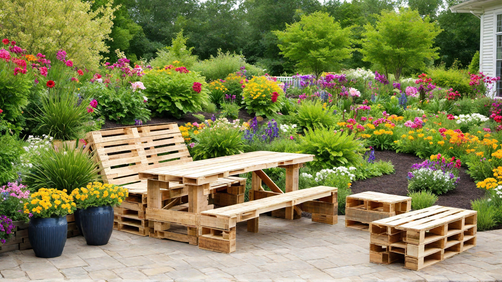 Raised Pallet Flower Beds