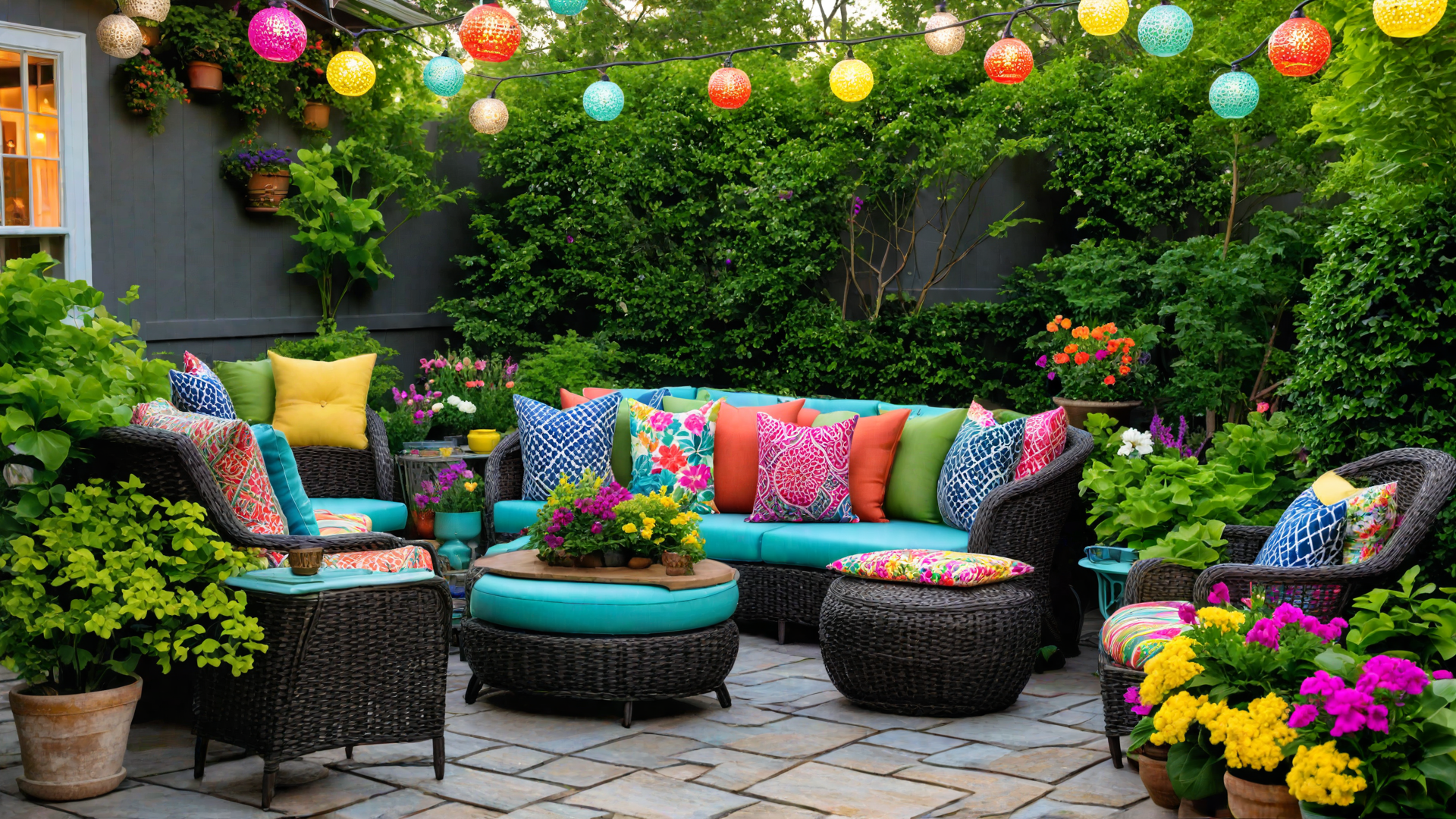 Whimsical Escape: Patio with Colorful Decor