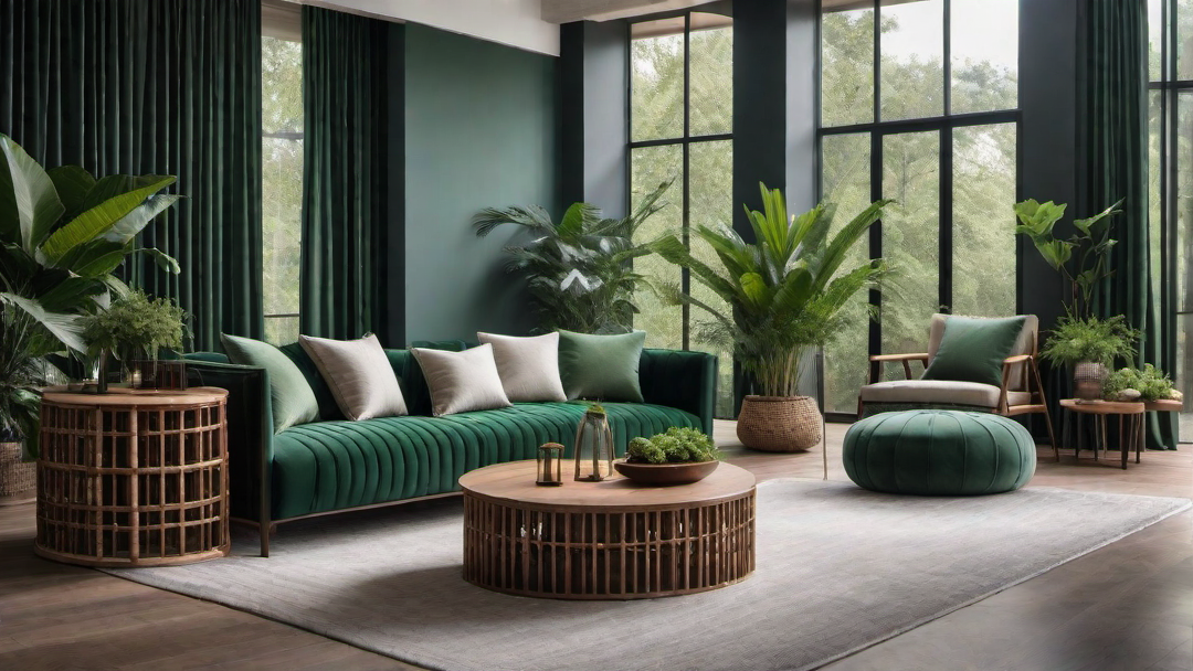 Classic Elegance: Forest Green Drapery
