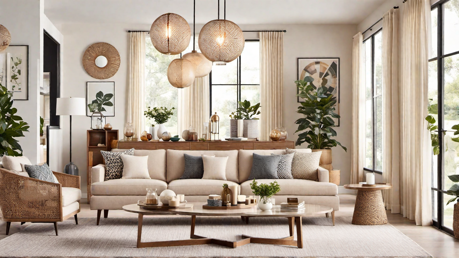 Vintage Modern Mix: Beige Retro Decor with Contemporary Twist